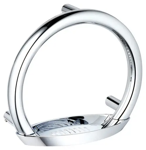 Chrome-farbenes Handtuchring aus Metall mit elegantem und modernem Design, ideal für Badezimmer und Sanitäranlagen.